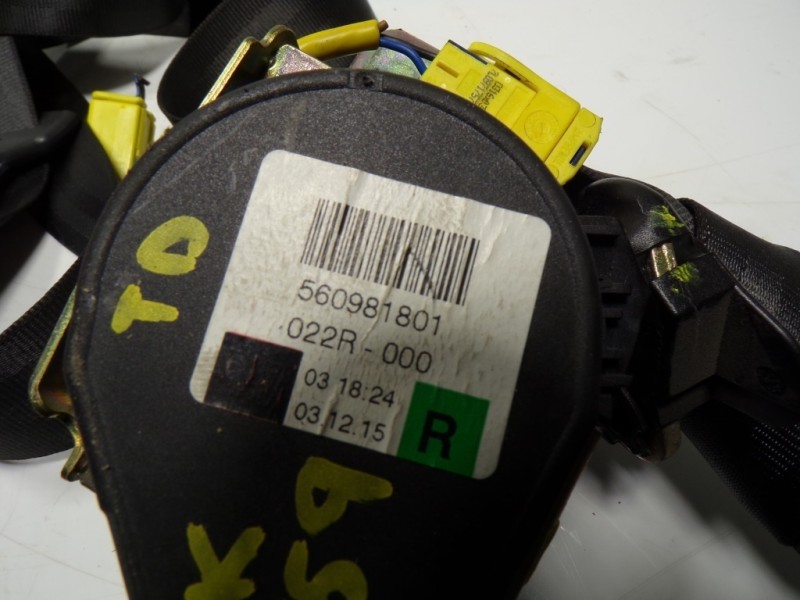 Recambio de cinturon seguridad trasero derecho para volkswagen touareg (7la) 2.5 tdi referencia OEM IAM 7L0857706H 560981801 