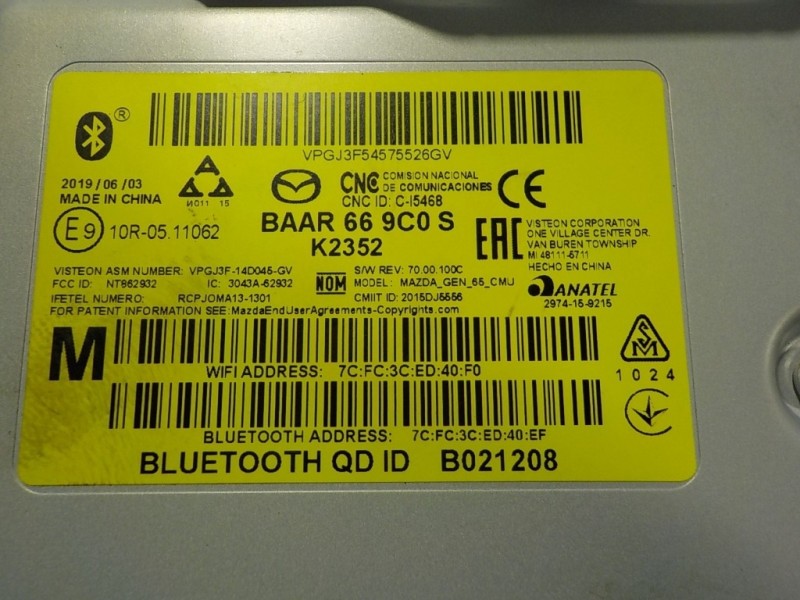 Recambio de pantalla multifuncion para mazda cx-3 2.0 16v cat referencia OEM IAM  D23N611J0B 