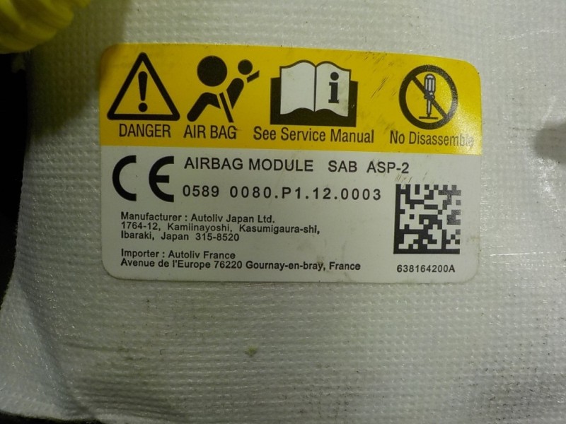 Recambio de airbag lateral delantero izquierdo para subaru xv (g5) executive plus referencia OEM IAM  638164200A 