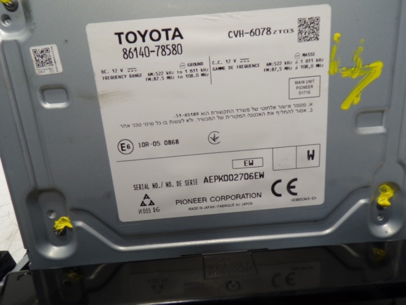 Recambio de sistema audio / radio cd para lexus nx 300h 2wd referencia OEM IAM 8614078580 8614078580 