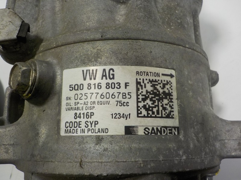 Recambio de compresor aire acondicionado para seat ibiza (6p1) 1.4 tdi referencia OEM IAM 5Q0816803 5Q0816803F 