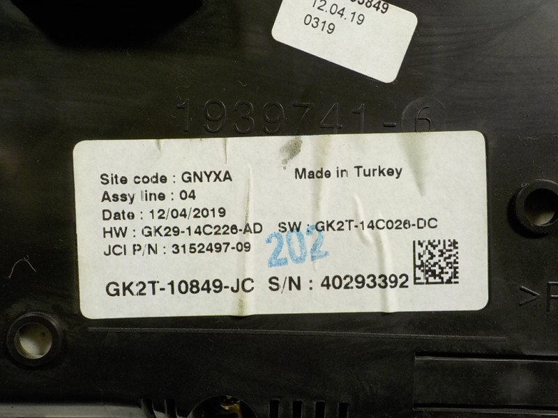 Recambio de cuadro instrumentos para ford transit caja abierta 350l referencia OEM IAM 2342291 GK2T10849JC 