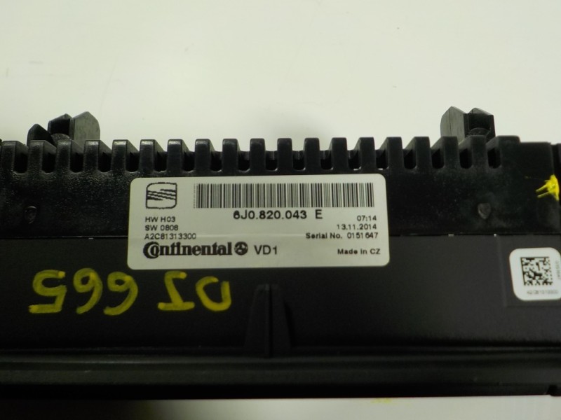 Recambio de mando climatizador para seat ibiza (6j5) 1.2 tsi referencia OEM IAM 6J0820043EAT7 6J0820043E A2C81313300