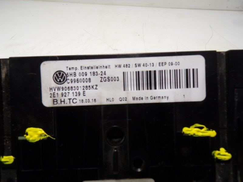 Recambio de mando climatizador para volkswagen crafter caja cerrada 2.0 tdi referencia OEM IAM 2E1927139E 5HB00918324 