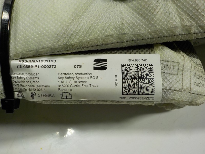 Recambio de airbag cortina delantero derecho para seat leon (5f1) style referencia OEM IAM 5F4880742 5F4880742 