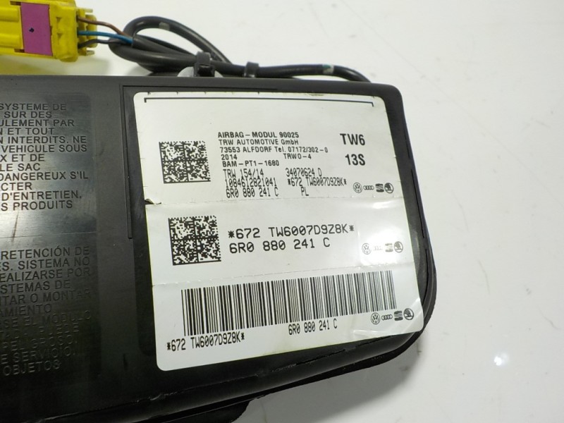 Recambio de airbag lateral delantero izquierdo para volkswagen polo (6c1) 1.4 tdi referencia OEM IAM 6R0880241C 6R0880241C 
