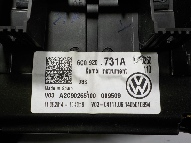 Recambio de cuadro instrumentos para volkswagen polo (6c1) 1.4 tdi referencia OEM IAM 6C0920731A 6C0920731A 
