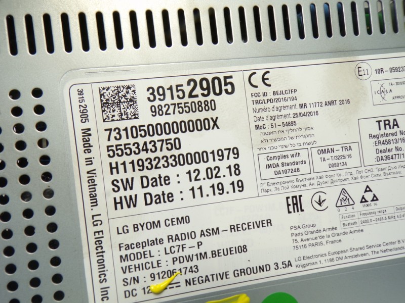 Recambio de sistema audio / radio cd para opel grandland x 1.5 cdti dpf referencia OEM IAM  9827550880 