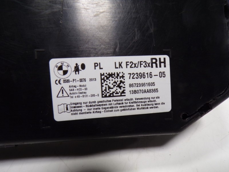 Recambio de airbag lateral delantero derecho para bmw serie 3 touring (f31) 320d referencia OEM IAM 72127239616 723961605 