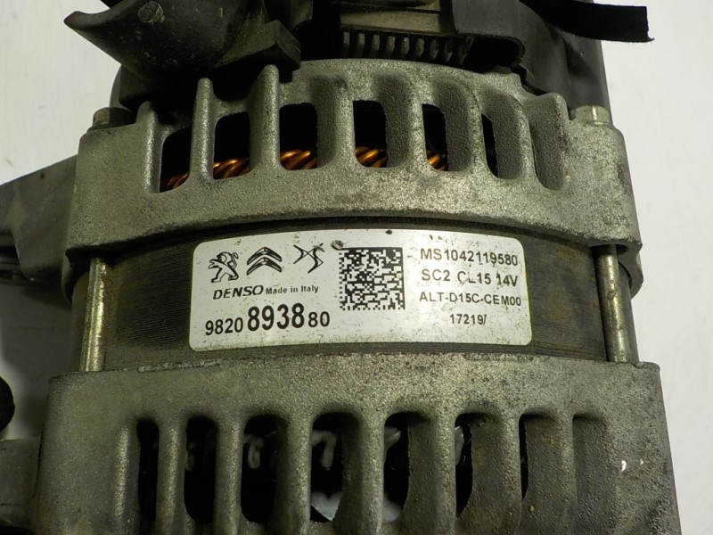 Recambio de alternador para peugeot 308 sw 1.5 blue-hdi fap referencia OEM IAM 9820893880 9820893880 