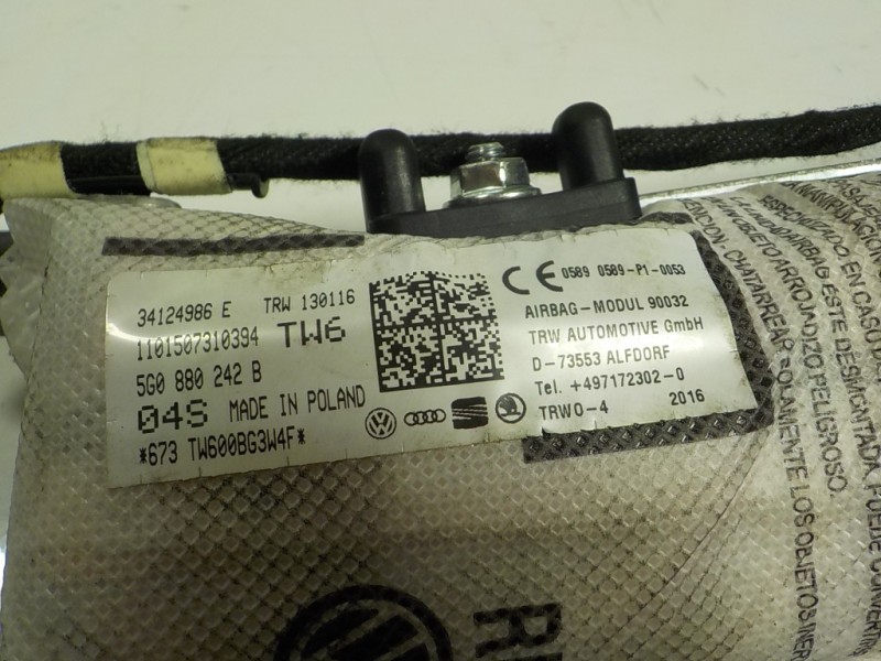 Recambio de airbag lateral derecho para volkswagen golf vii variant 2.0 tdi referencia OEM IAM 5G0880242B 5G0880242B 