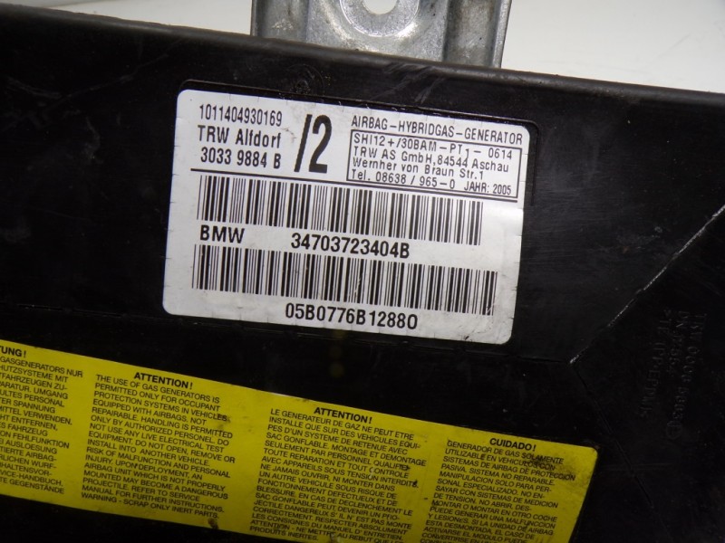 Recambio de airbag lateral delantero derecho para bmw x5 (e53) 3.0 turbodiesel cat referencia OEM IAM 72127037234 34703723404B 