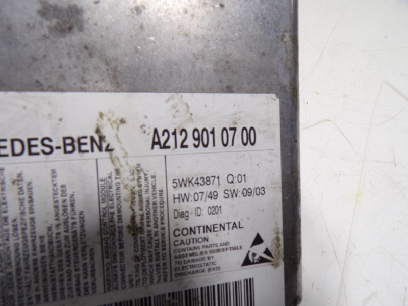 Recambio de centralita airbag para mercedes-benz clase e (w212) lim. 3.0 cdi cat referencia OEM IAM A2129014204 A2129010700 
