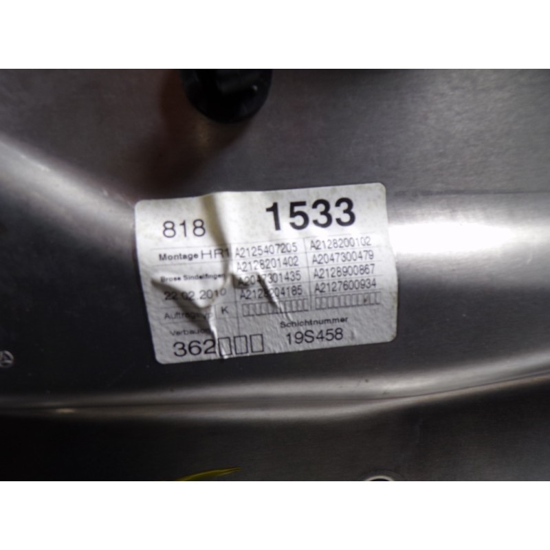 Recambio de elevalunas trasero derecho para mercedes-benz clase e (w212) lim. 3.0 cdi cat referencia OEM IAM A2127301879 A212540
