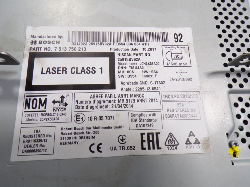 Recambio de sistema navegacion gps para nissan juke (f15) 1.2 16v cat referencia OEM IAM 25915BV92A 7513750213 