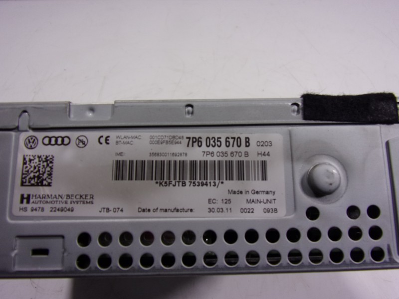 Recambio de sistema navegacion gps para volkswagen touareg (7p5) 3.0 v6 tdi dpf referencia OEM IAM 7P6035670B 7P6035670B 