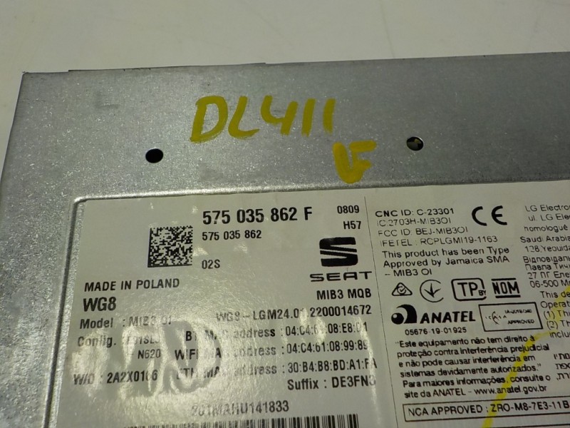 Recambio de sistema audio / radio cd para seat ibiza (kj1) fr referencia OEM IAM 575035862F 575035862F 