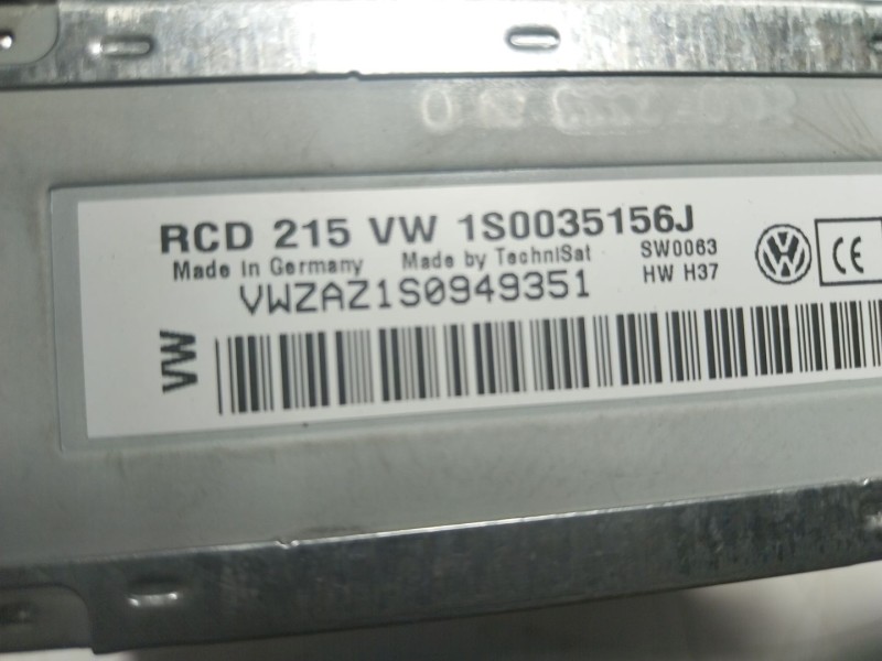 Recambio de sistema audio / radio cd para volkswagen up! (122) 1.0 referencia OEM IAM 1S0035156J  