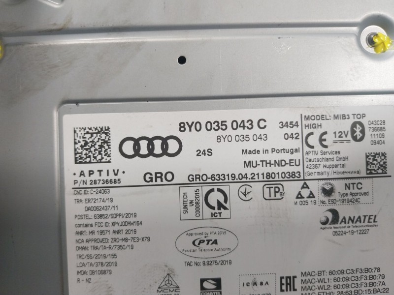 Recambio de sistema audio / radio cd para audi a3 sportback (8ya) 2.0 16v tdi referencia OEM IAM   