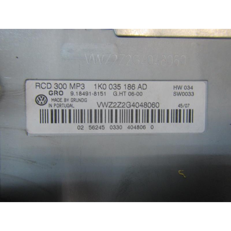 Recambio de sistema audio / radio cd para volkswagen golf v berlina (1k1) 1.9 tdi referencia OEM IAM   