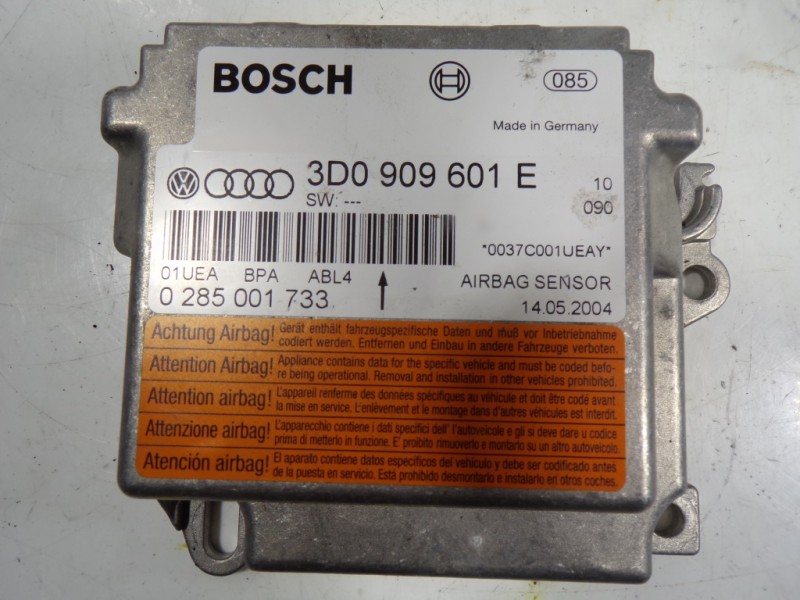 Recambio de centralita airbag para volkswagen touareg (7l6) 2.5 tdi dpf referencia OEM IAM 3D0909601E00B 3D0909601E 0285001733