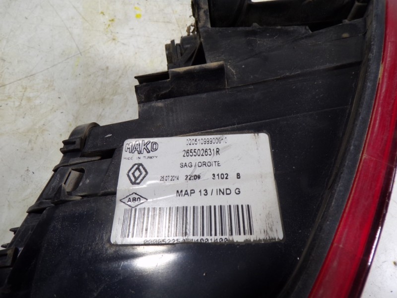 Recambio de piloto trasero derecho para renault clio iv 1.5 dci diesel fap referencia OEM IAM  265502631R 