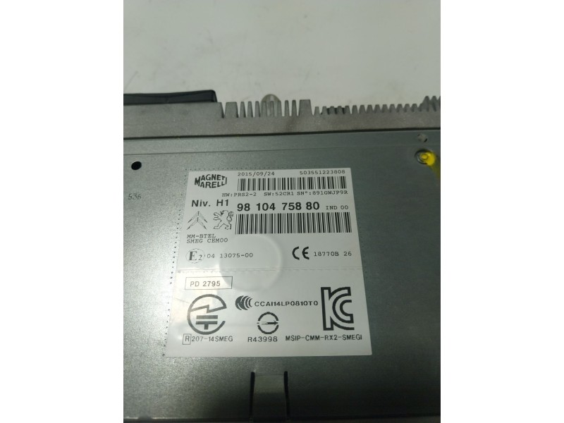 Recambio de sistema audio / radio cd para peugeot 308 1.2 12v e-thp referencia OEM IAM  9810475880 