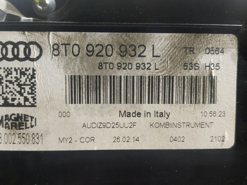 Recambio de cuadro instrumentos para audi a5 coupe (8t) 1.8 16v tfsi referencia OEM IAM  8T0920932 