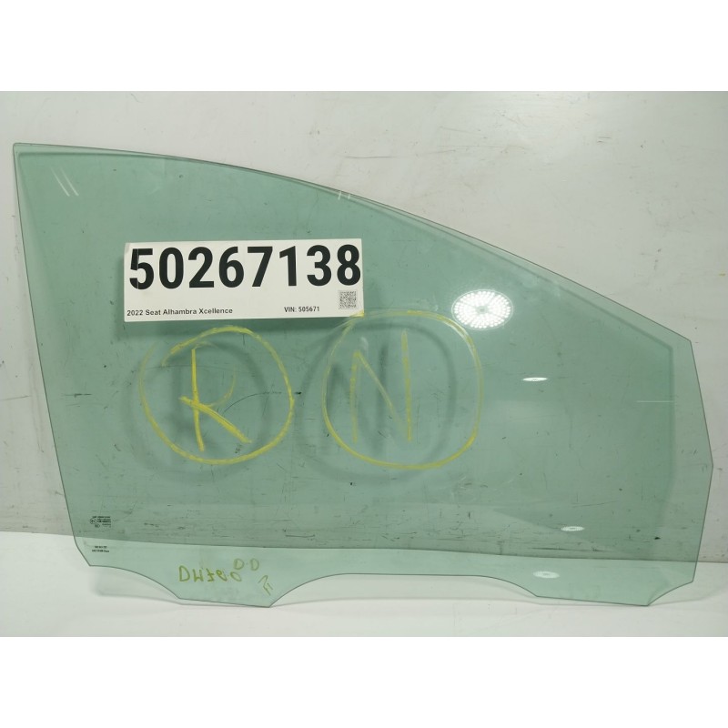 Recambio de cristal puerta delantero derecho para seat alhambra (711) 1.4 16v tsi referencia OEM IAM   