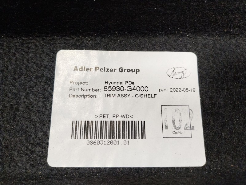 Recambio de bandeja trasera para hyundai i30 cw (pd) 1.0 tgdi cat referencia OEM IAM  85930G4000 