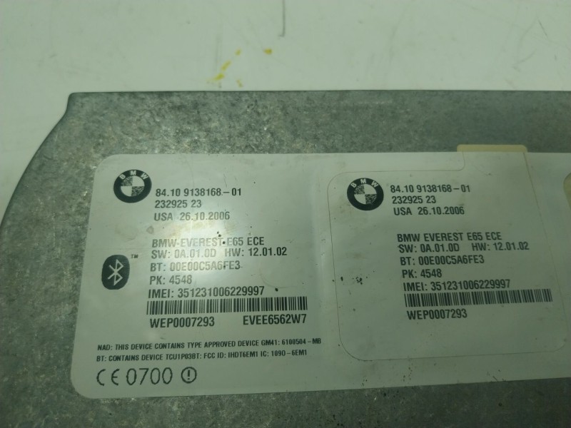 Recambio de modulo electronico para bmw serie 7 (e65/e66) 730ld referencia OEM IAM  8410913816801 