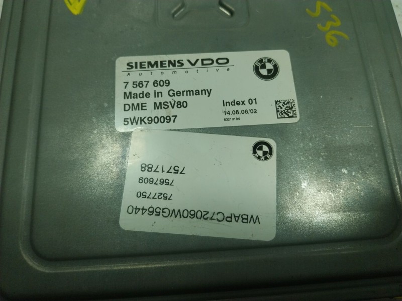 Recambio de centralita motor uce para bmw x3 (e83) 2.5si referencia OEM IAM  7567609 