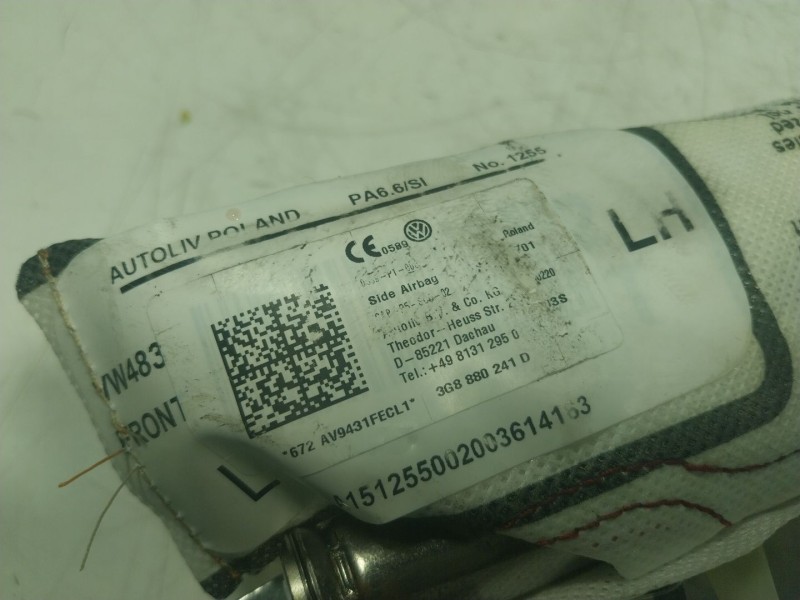 Recambio de airbag lateral delantero izquierdo para volkswagen arteon (3h7, 3h8) 2.0 tdi referencia OEM IAM  3G8880241D 