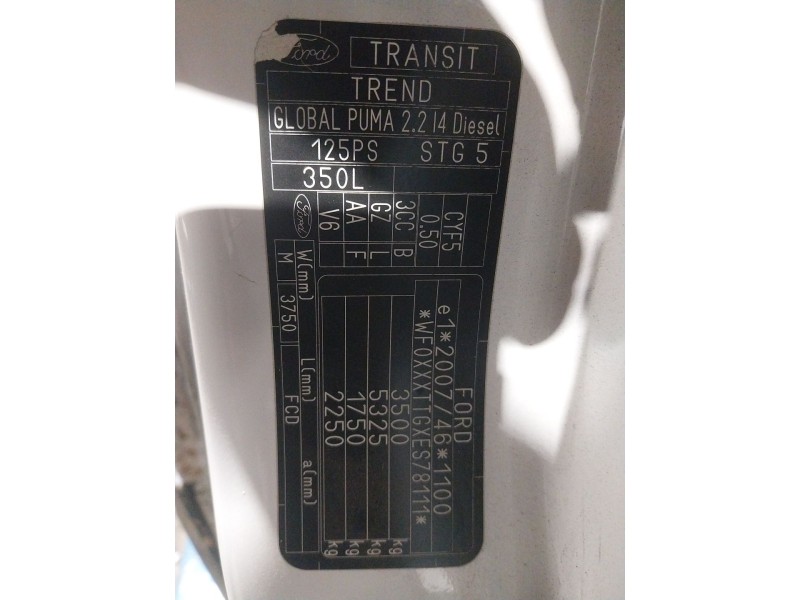 ford transit v363 furgón (fcd, fdd) del año 2014