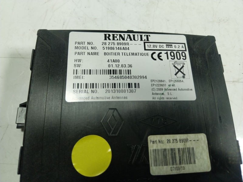 Recambio de modulo electronico para renault zoe (bfm_) zoe referencia OEM IAM  282758909R 