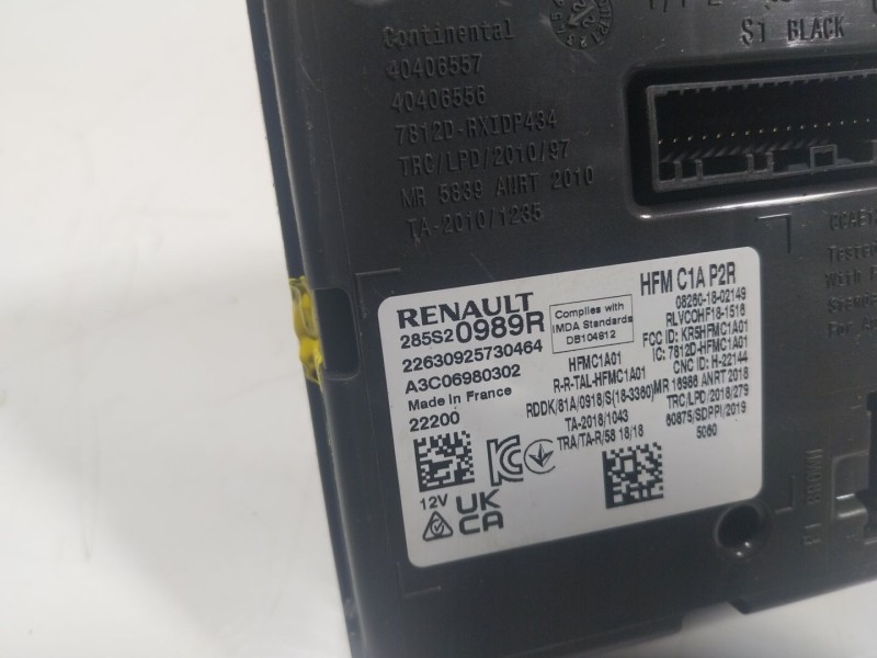 Recambio de modulo electronico para renault captur ii 1.0 tce referencia OEM IAM  285S20989R 