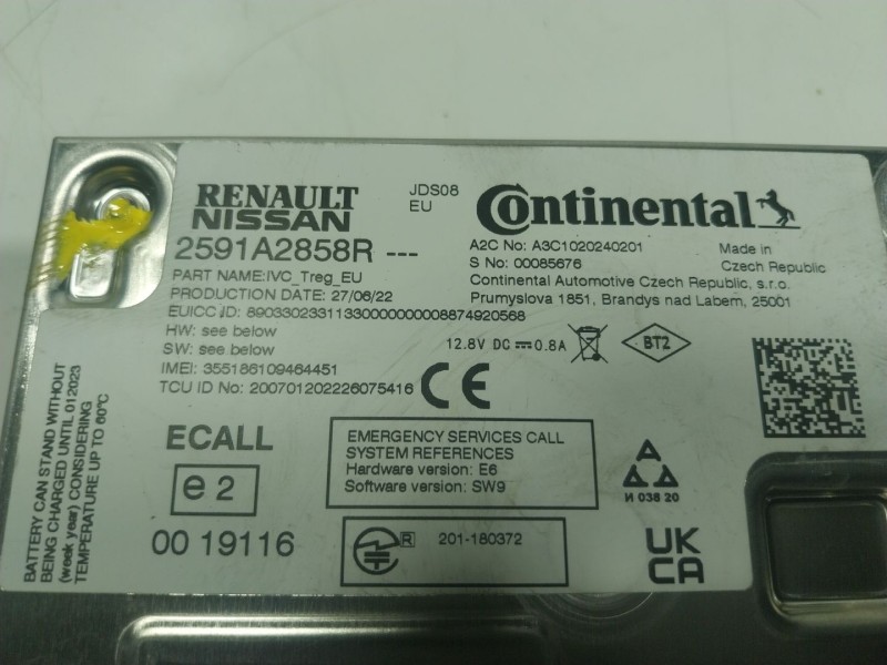 Recambio de modulo electronico para renault captur ii 1.0 tce referencia OEM IAM  2591A2858R 