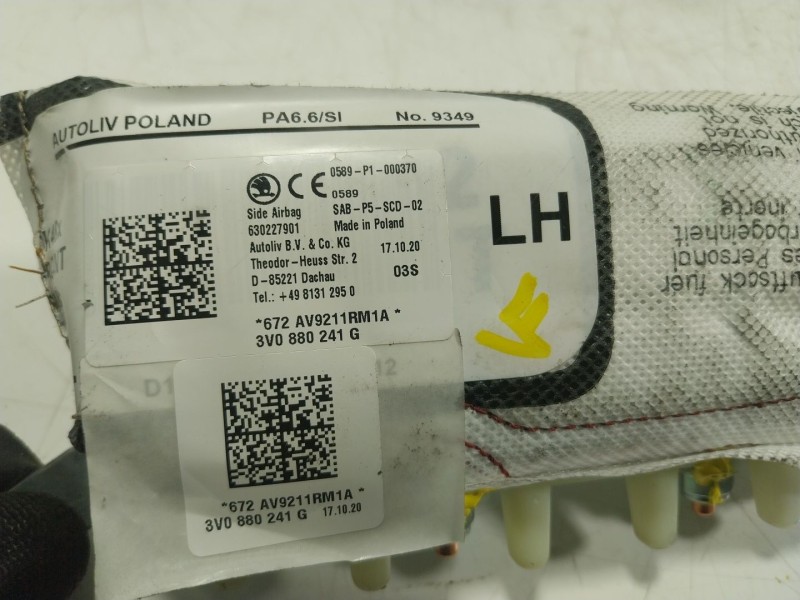 Recambio de airbag lateral delantero izquierdo para seat ateca (kh7) fr go referencia OEM IAM 3V0880241G 3V0880241G 