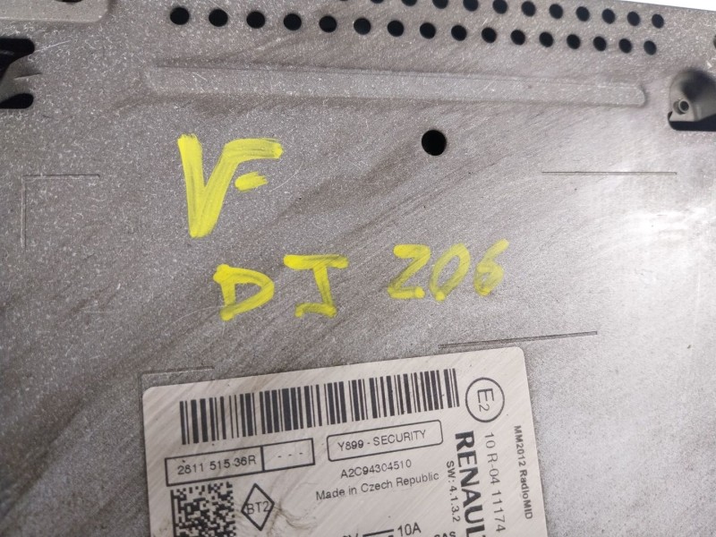 Recambio de sistema audio / radio cd para renault zoe 68 kw referencia OEM IAM  281151536R 