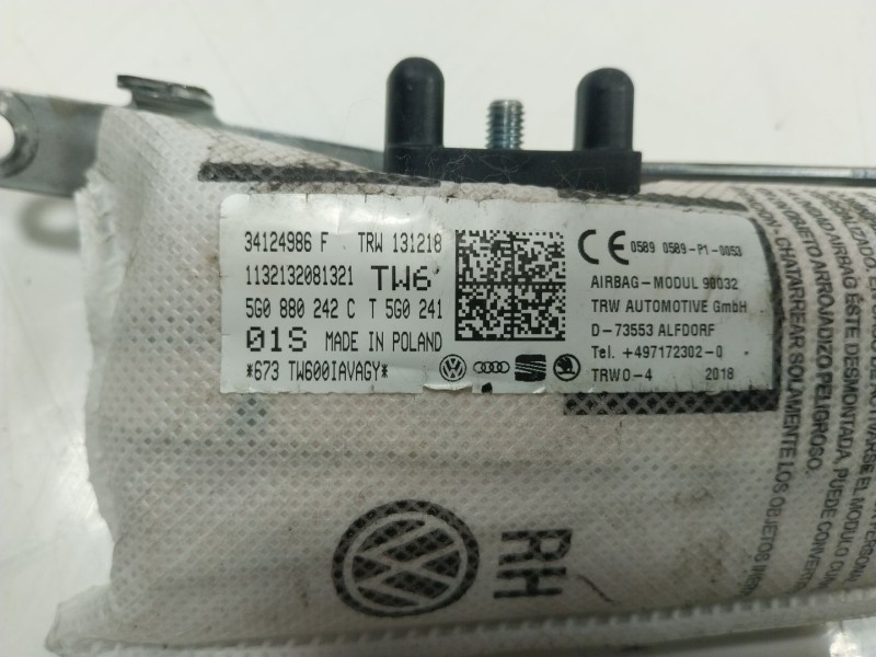 Recambio de airbag lateral delantero derecho para seat leon (5f1) fr referencia OEM IAM 5G0880242 5G0880242 