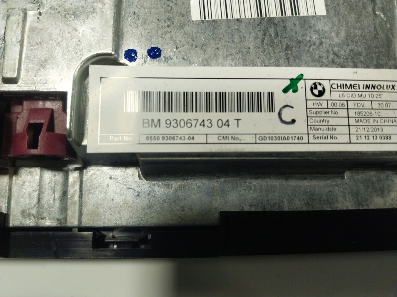 Recambio de pantalla multifuncion para bmw i3 (i01) 125 kw referencia OEM IAM 65509306743 930674304 