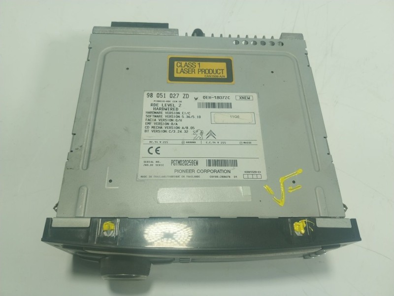 Recambio de sistema audio / radio cd para citroën c-zero seduction referencia OEM IAM  98051027ZD 