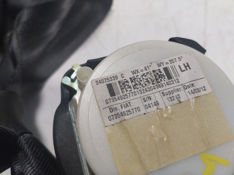 Recambio de cinturon seguridad trasero izquierdo para fiat nuova 500 (150) 1.2 cat referencia OEM IAM  34075339C 