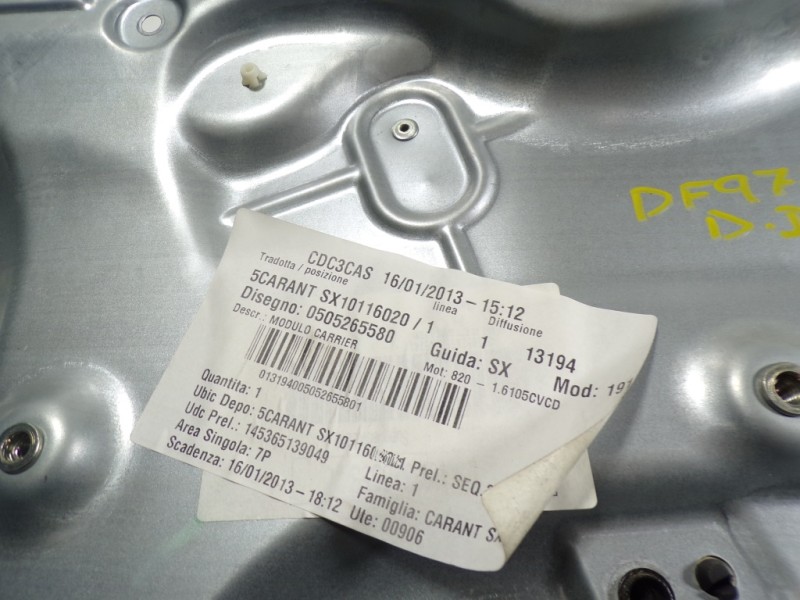 Recambio de elevalunas delantero izquierdo para alfa romeo giulietta (191) 1.6 jtdm cat referencia OEM IAM 71754404 0505265450 