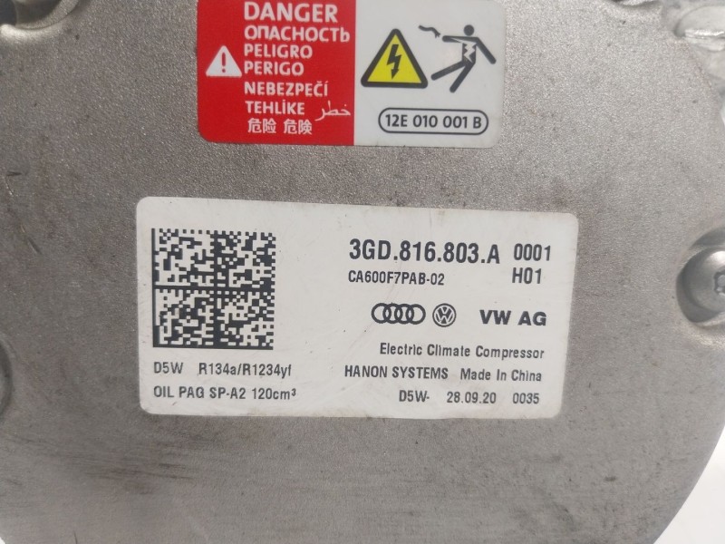 Recambio de compresor aire acondicionado para seat mii (kf1) electric referencia OEM IAM  3GD816803A 