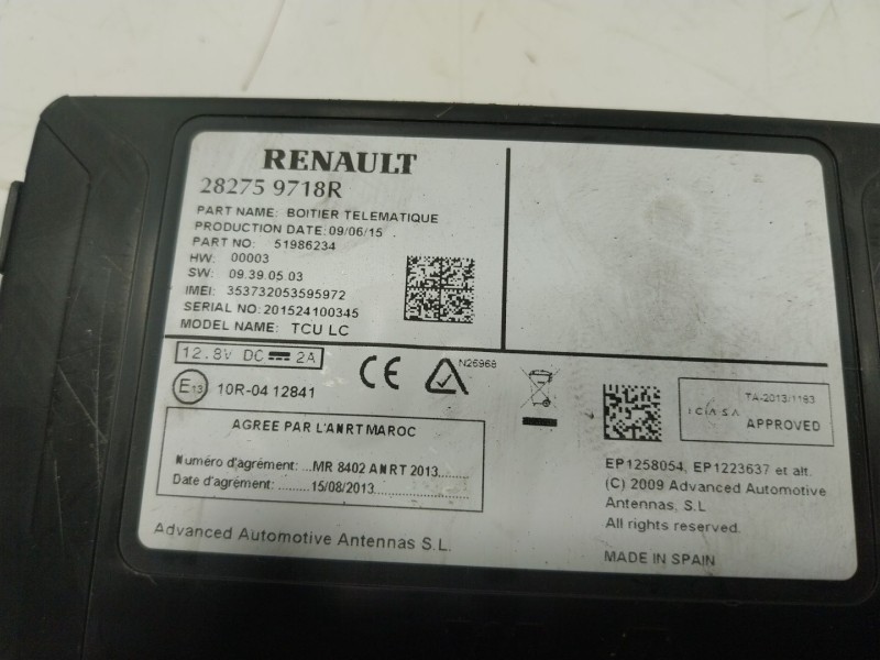 Recambio de modulo electronico para renault zoe 68 kw referencia OEM IAM  282759718R 
