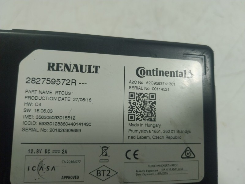 Recambio de modulo electronico para renault zoe referencia OEM IAM  282759572R 