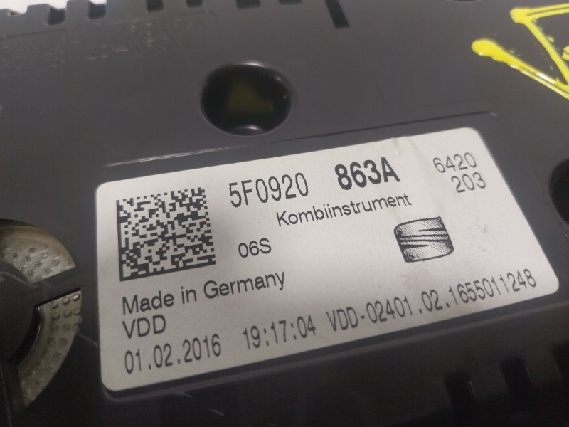 Recambio de cuadro instrumentos para seat leon (5f1) 1.6 tdi referencia OEM IAM  5F0920863A 