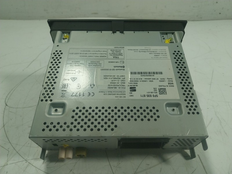 Recambio de sistema audio / radio cd para seat leon (5f1) 1.6 tdi referencia OEM IAM  5F0035871 