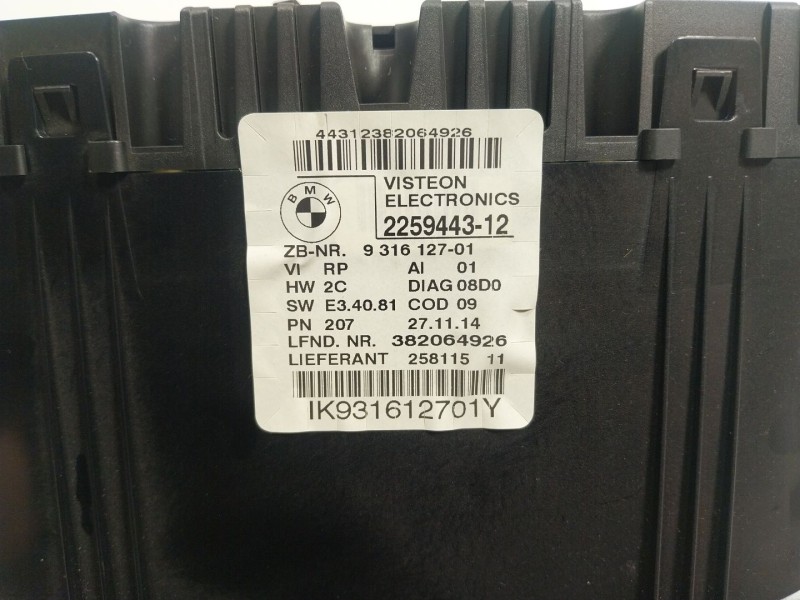 Recambio de cuadro instrumentos para bmw x1 (e84) 2.0 16v turbodiesel referencia OEM IAM  931612701 